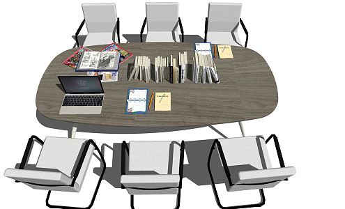 Modern Conference Table and Chair Small Conference Table 3d model