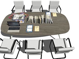 Modern Conference Table and Chair Small Conference Table 3d model