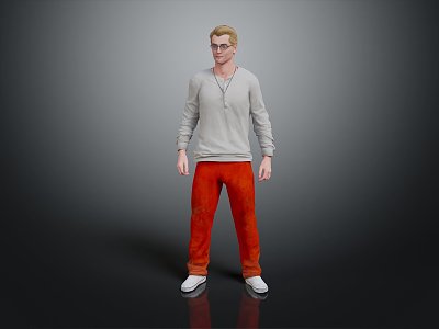 Modern game character men handsome men young men 3d model