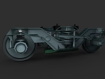 Train Wheel Set Mechanical Structure With Suspension Components And Engineering Design 3d model