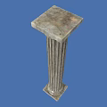Classical Architectural Columns Featuring Marble Texture Fluted Design And Pedestal Base