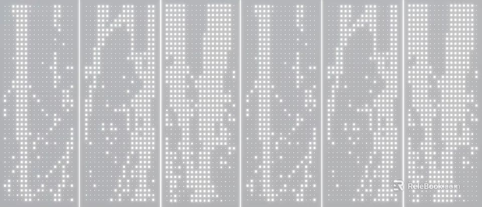 Abstract Dotted Pattern Design With Vertical Stripes And White Dots On Gray Background 3d model 