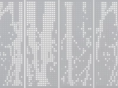 Abstract Dotted Pattern Design With Vertical Stripes And White Dots On Gray Background 3d model