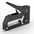 Black Manual Stapler With Durable Metal Construction And Ergonomic Handle Design 3d model