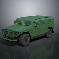 Green Military Off Road Vehicle With Rugged Design And Large Tires