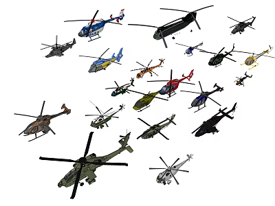 modern helicopter 3d model