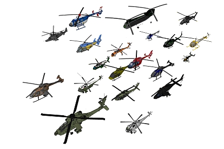 modern helicopter 3d model