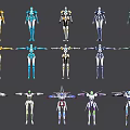 Smart Machines Featuring Colorful Humanoid Designs And Various Stylish Poses 3d model