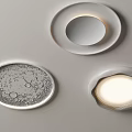 Modern Round And Oval Ceiling Lights With Textured Surface And Soft LED Glow 3d model
