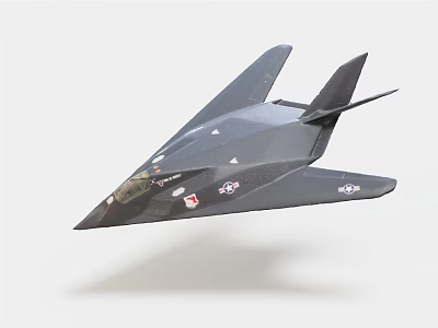 Modern Stealth Fighter Jet In Flight With Military Emblems And Gray Design 3d model