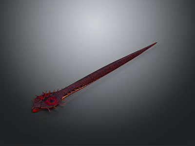Dragon Themed Sword with Red Decorative Eye and Fantasy Style Details 3d model
