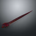 Dragon Themed Sword with Red Decorative Eye and Fantasy Style Details
