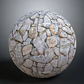 Decorative Stone Sphere With Irregular Natural Stone Mosaic Design And Textured Surface 3d model