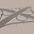 Modern Complex Bridge Interchange Design With Multiple Loops And Traffic Lanes 3d model