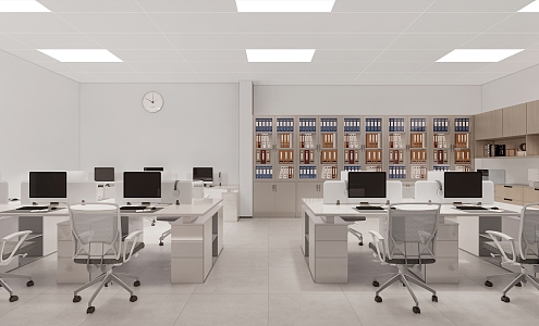 Modern public office area 3d model