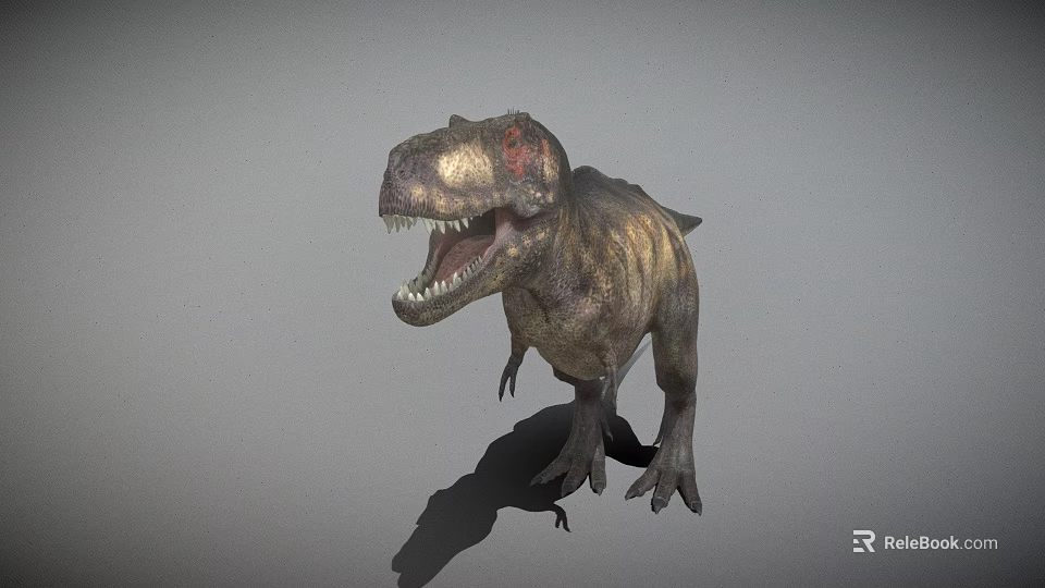Realistic Tyrannosaurus Rex Dinosaur 3D Model With Open Mouth Design 3d model 