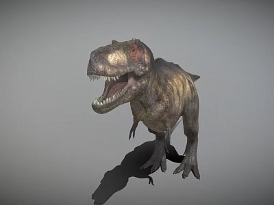 Realistic Tyrannosaurus Rex Dinosaur 3D Model With Open Mouth Design 3d model