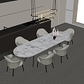 Modern Dining Table and Chair 3d model