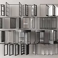 Modern folding door sliding door 3d model