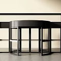 Modern Sleek Revolving Door Design With Black Frame And Glass Panels