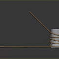 Coiled Metallic Braided Rope Wrapped Around Cylinder Spool With Smooth Surface Design