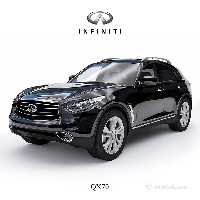 Black INFINITI SUV Exterior Design With Sleek Body And Alloy Wheels 3d model 