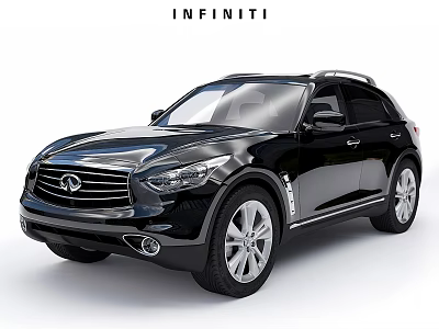 Black INFINITI SUV Exterior Design With Sleek Body And Alloy Wheels 3d model