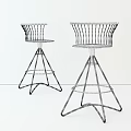 Modern Bar Stools with Black Metal Frames and Green Seats in Contemporary Design