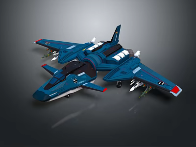 Blue Cosmic Space Shuttle Model With Detailed Wings And Thrusters 3d model