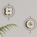 Cream Wind Clock Hanging Table 3d model