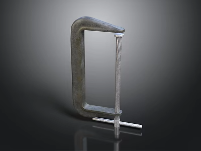 Metal C Clamp Tool With Screw Rod And Handle For Workshop Use 3d model