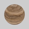 Wooden Sphere Decorative Component Placed On Wooden Surfaces With Natural Texture