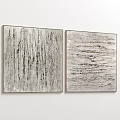 Modern Abstract Painting With Vertical Lines And Gray Black White Textured Tones