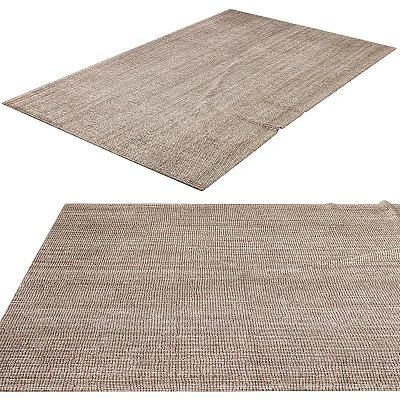 Natural Beige Square Rug with Woven Texture for Home Decor Use 3d model