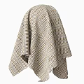 Textured Woven Fabric Featuring Geometric Striped Pattern In Beige Brown And Gray Tones 3d model