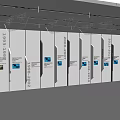 Modern Exhibition Hall with Digital Displays White Walls and Reflective Floors