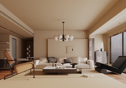 Quiet living room sofa combination 3d model