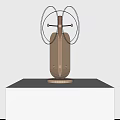 Modern Minimalist Table Lamp With Beige Base And Transparent Wing Shaped Shades