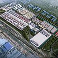 Aerial Planning Of Industrial Area With Factories Warehouses Roads And Green Areas