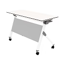 Modern Conference Room Mobile Table With White Surface And Rolling Wheels 3d model