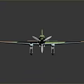 Detailed Vintage Military Airplane Model With Camouflage Green Orange Black Paint And Red Star Tail