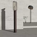Modern Floor Lamps With Transparent And Black Shades White Bird Decoration Green Plant
