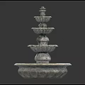 Multi Tiered Stone Garden Water Fountain With Classic Design And Decorative Base