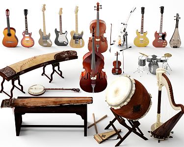 Modern Musical Instruments 3d model