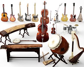 Modern Musical Instruments 3d model