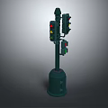 Green Floor Lamp With Multiple Light Heads For Living Room Decor