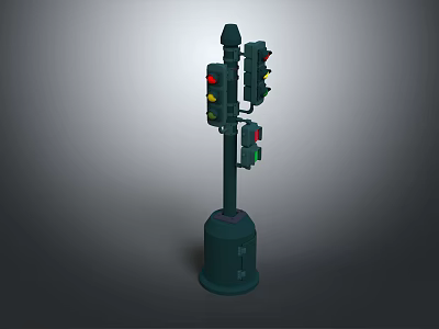 Green Floor Lamp With Multiple Light Heads For Living Room Decor 3d model