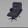 Comfortable Tufted Leather Lounge Chair With Padded Armrest Footrest And Rolling Casters