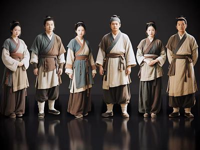 2D ancient costume common people ancient costume husband and wife common people husband and wife poor common people film and television drama characters ancient costume characters film and television drama characters 3d model