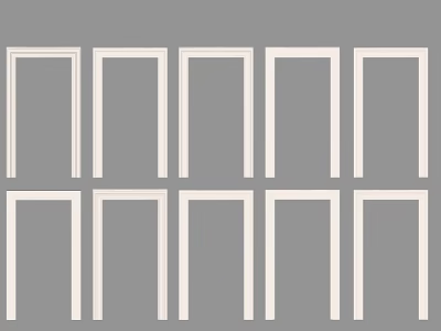 Multiple White Door Arches Arranged on Gray Background for Interior Design 3d model